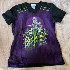 Beetlejuice Scrub Top